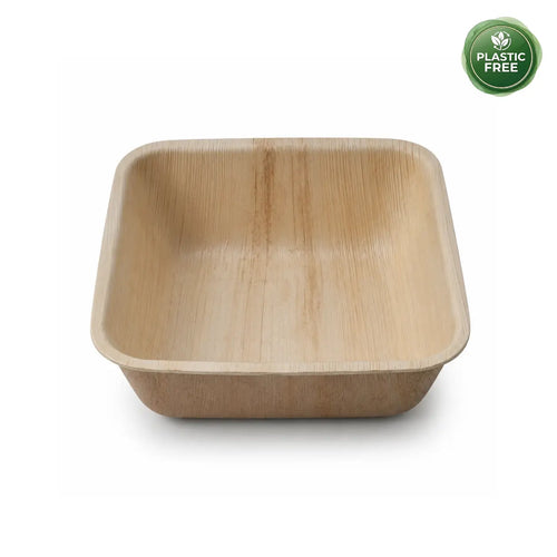 Palm Leaf Square Deep Bowl 17cm