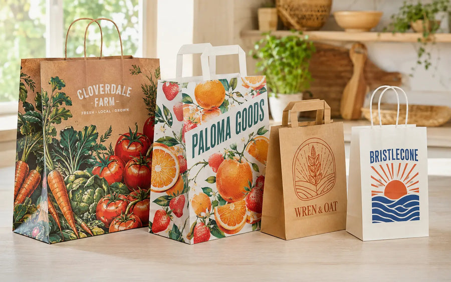 Kraft paper bag with printed branding