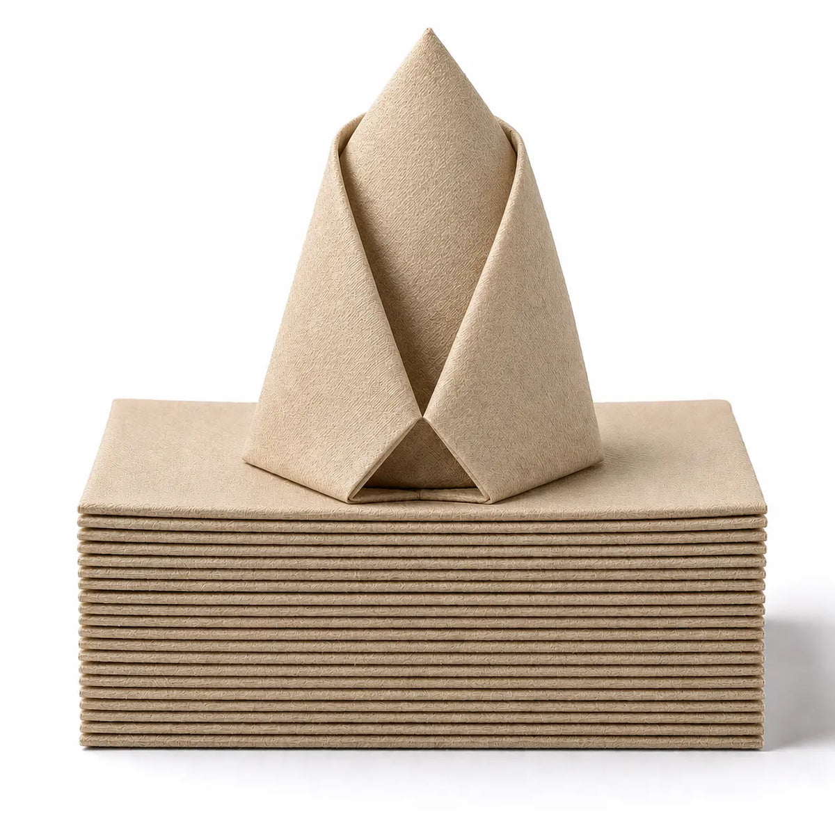 Premium Wegwerp Beige Airlaid Papieren Dinerservet – 40x40cm | 2-laags, 1/8 Gevouwen, Zacht & Absorberend
