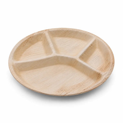 Organisch Palmblad Maaltijdbord met 4 Vakken - 30 x 3 cm