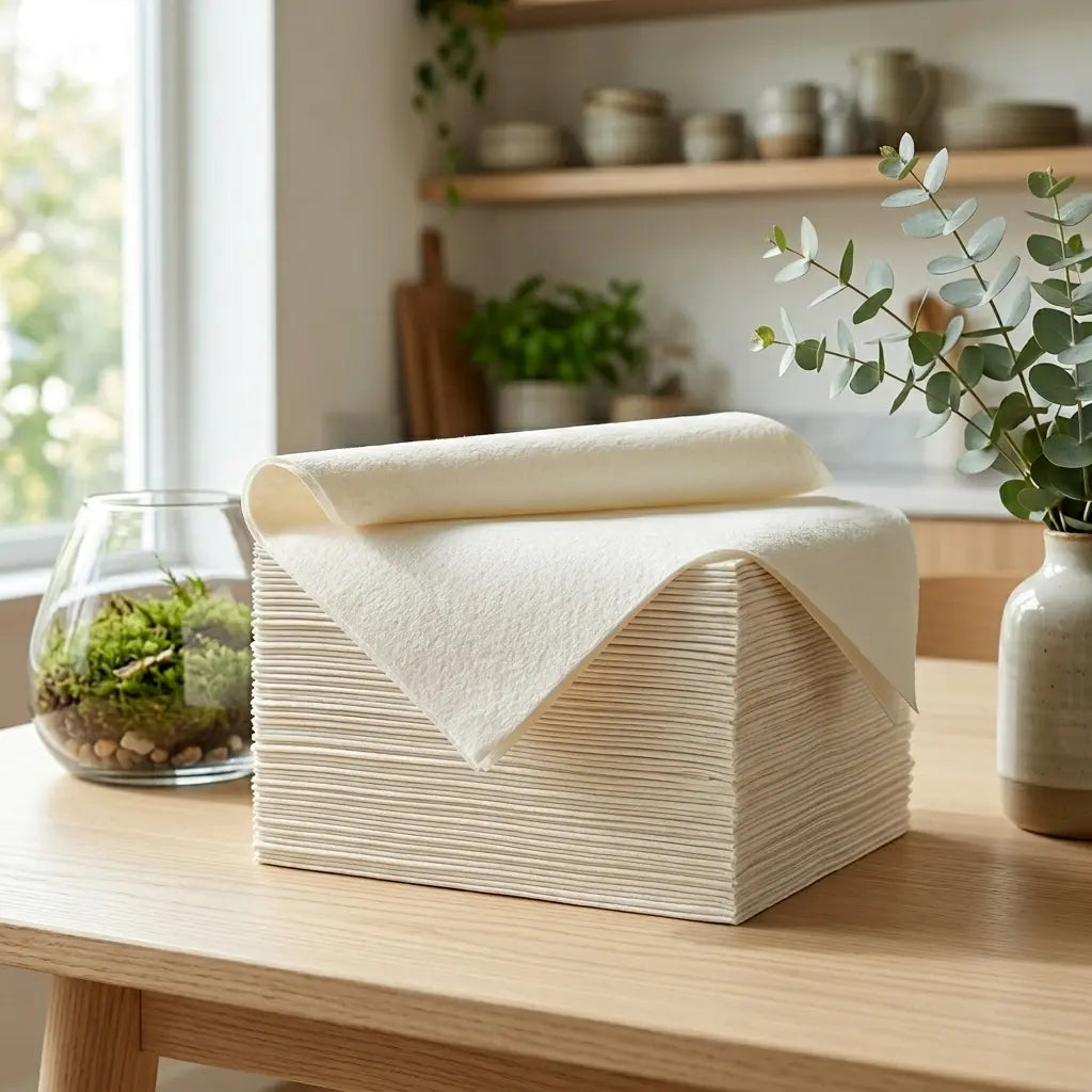 Premium Wegwerp Wit Airlaid Papieren Dinerservet – 40x40cm | 1/8 Gevouwen, Zacht & Absorberend
