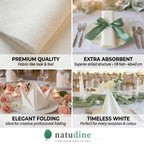 Premium Wegwerp Wit Airlaid Papieren Dinerservet – 40x40cm | 1/8 Gevouwen, Zacht & Absorberend