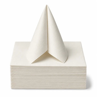 Premium Wegwerp Wit Airlaid Papieren Dinerservet – 40x40cm | 1/8 Gevouwen, Zacht & Absorberend