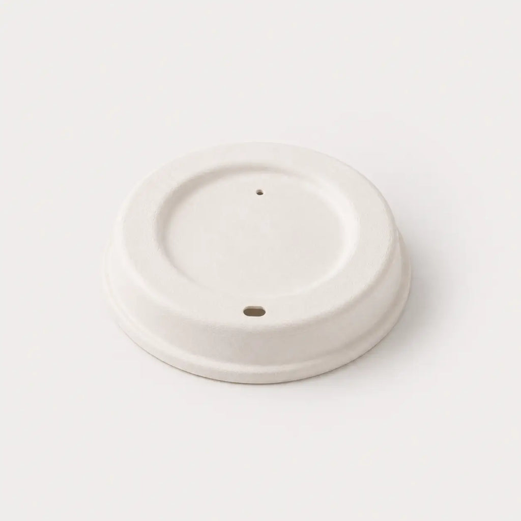 Milieuvriendelijk 12 oz Ronde Bagasse Bekerdeksel – Ø 9,6 × 2 cm