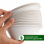 Eco Friendly 1000 ml Round Bagasse Bowl – 20.8 × 6 cm