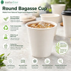 Milieuvriendelijke 8 oz Ronde Bagasse Beker - 250 ml