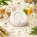 Eco Friendly 8 oz Round Bagasse Cup Lid – Ø 8.5 × 2 cm