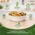 Eco Friendly 1000 ml Round Bagasse Bowl – 20.8 × 6 cm
