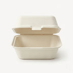Milieuvriendelijke Vierkante Bagasse Clamshell Bak met 1 Vak – 15 × 15 × 7 cm