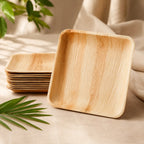 Organisch Palm Vierkant Bord - 23 cm