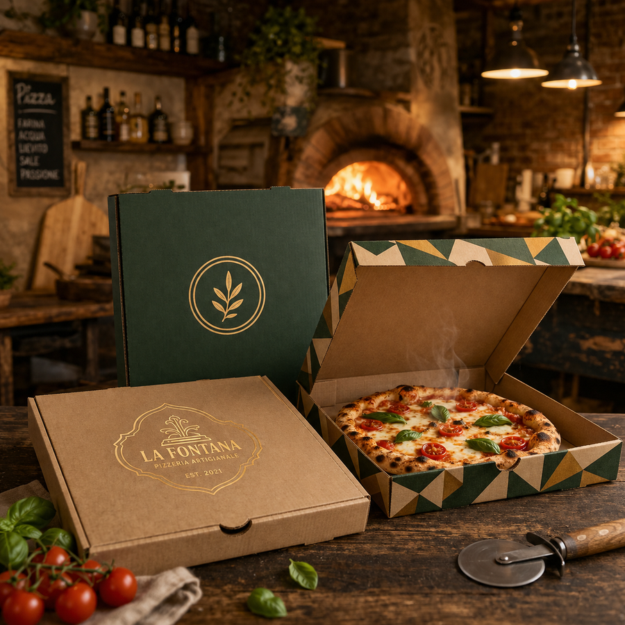 Bedrukte pizzadoos