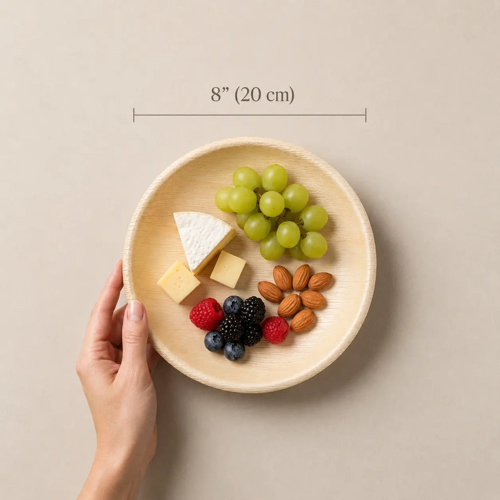 Organic Palm Round Plate - 20 cm