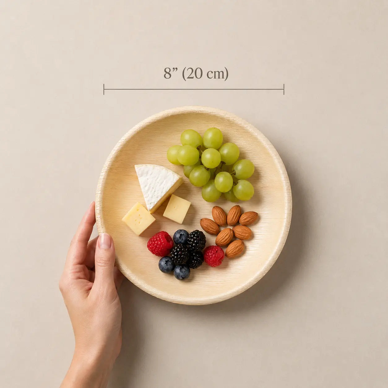 Organic Palm Round Plate - 20 cm