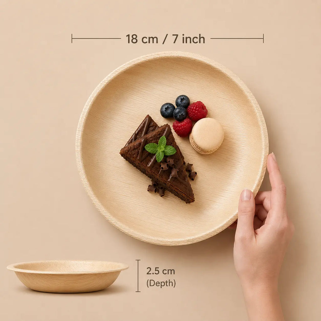 Organisch Palm Rond Bord - 18 cm