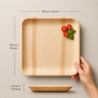 Organic Palm Square Plate - 20 cm