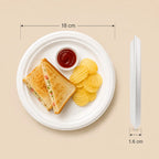 Eco Friendly Bagasse Round Plate - 18 cm