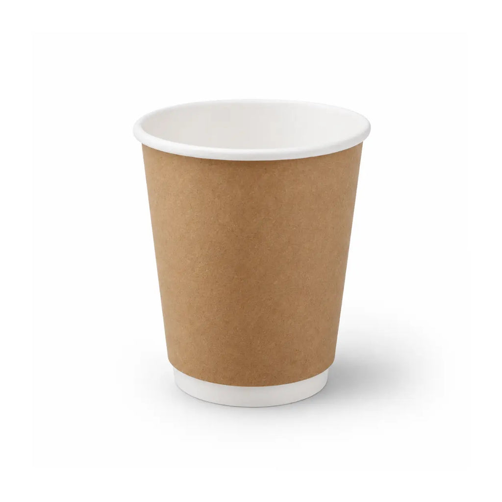 Eco Friendly 8 oz Disposable Brown Double Wall Kraft Hot and Cold Drink Paper Cup – 280 ml