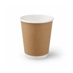 Eco Friendly 8 oz Disposable Brown Double Wall Kraft Hot and Cold Drink Paper Cup – 280 ml