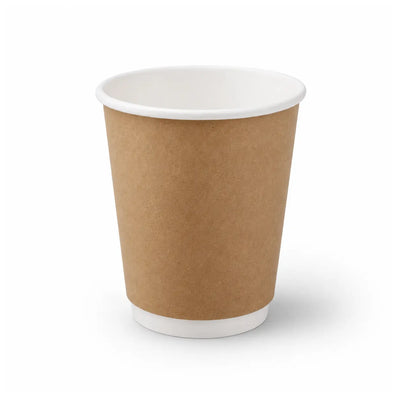 Milieuvriendelijke 10 oz Wegwerp Bruine Dubbelwandige Kraft Warme en Koude Drankbeker – 360 ml