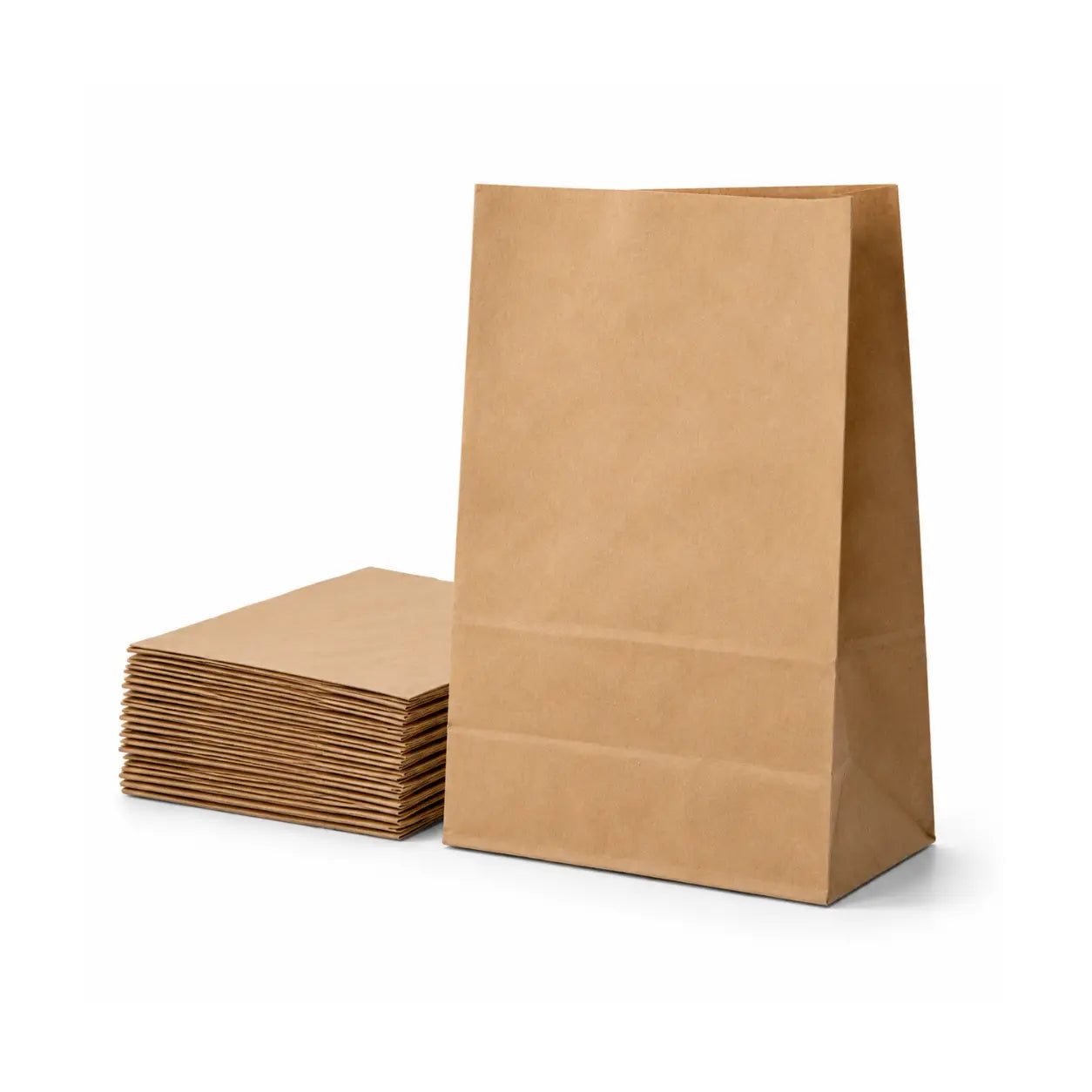 Milieuvriendelijke Wegwerp Bruine Kraftpapieren Boodschappentas – 18x8x21 cm
