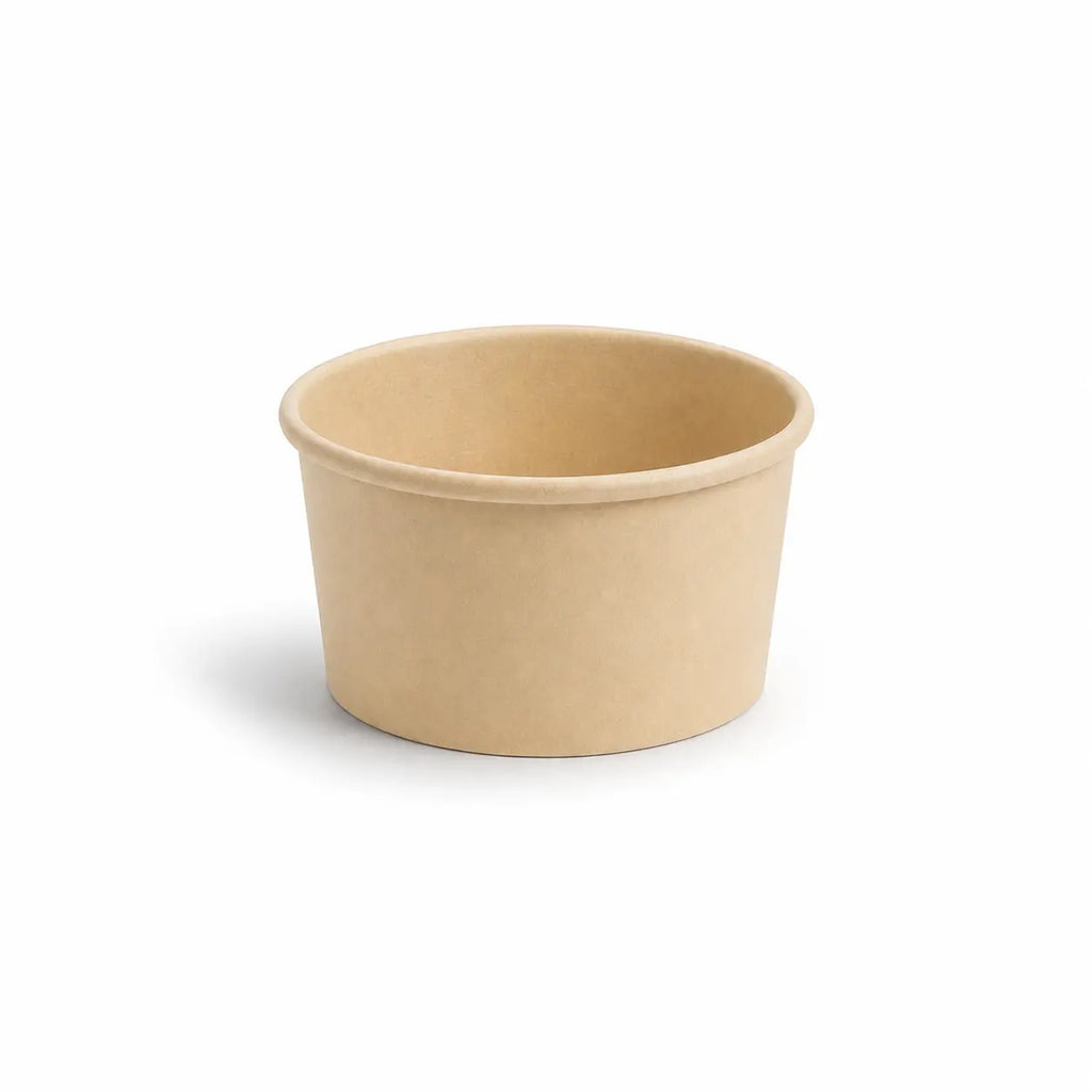 Eco-Friendly 3 oz Disposable Bamboo Paper Ice Cream Cup – 90 ml | 7.2 x 6.2 x 4 cm