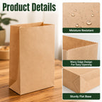 Eco-Friendly Disposable Brown Kraft Paper Takeaway Sandwich Bag – 23x15x7 cm