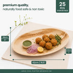 Organic Palm Leaf Oval Platter - 28 x 42 x 2.5 cm (Large)