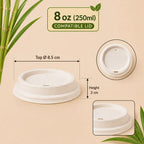 Eco Friendly 8 oz Round Bagasse Cup Lid – Ø 8.5 × 2 cm