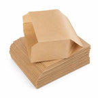 Eco-Friendly Disposable Brown Kraft Paper Open Top Flat Bag – 15 x 16 x 6 cm