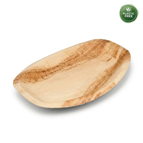 Organic Palm Leaf Oval Platter - 28 x 42 x 2.5 cm (Large)