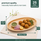 Organic Palm Leaf Oval Platter - 30 x 20 x 2.5 cm (Small)