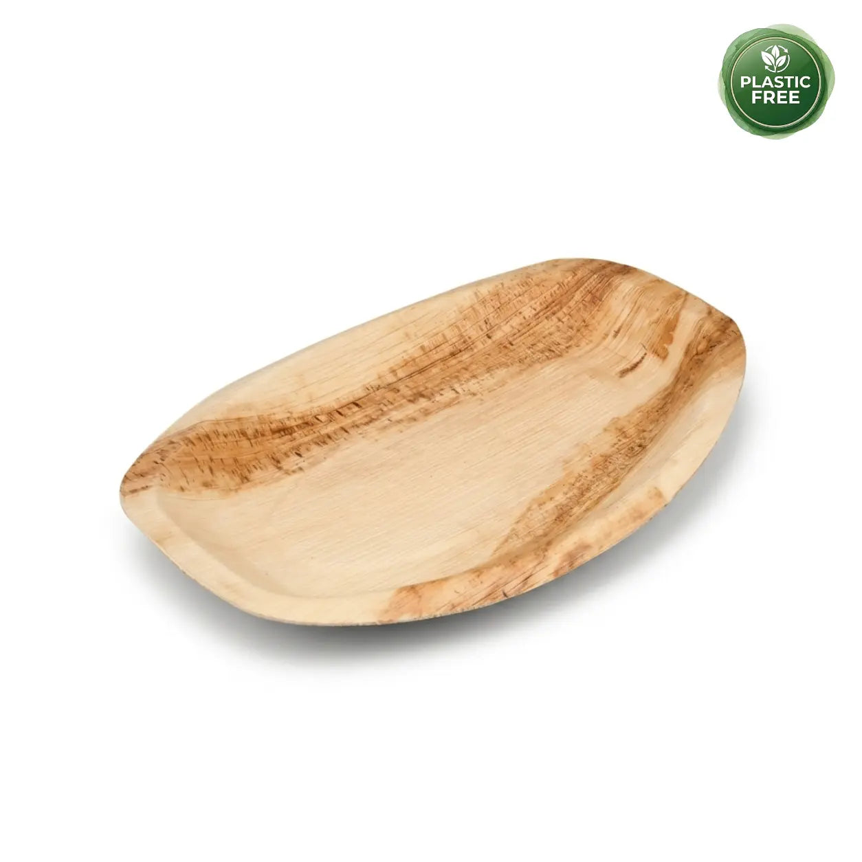 Organic Palm Leaf Oval Platter - 24 x 36 x 2.5 cm (Medium)