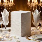 Milieuvriendelijk Wegwerp Wit Zuiver Houtpulp Dinerservet – 40x40cm | 2-laags, 1/4 Gevouwen