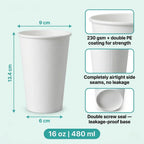 Milieuvriendelijke 16 oz Wegwerp Ronde Papieren Koude Drankbeker – 480 ml