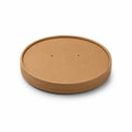 Milieuvriendelijk Wegwerp Bruin Kraftpapieren Deksel voor Saladekom - 16,6 cm Diameter | Past op 750ml / 26oz