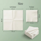 Milieuvriendelijk Wegwerp Wit Zuiver Houtpulp Dinerservet – 40x40cm | 2-laags, 1/4 Gevouwen
