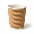Milieuvriendelijke 12 oz Wegwerp Bruine Ripple Wall Kraft Warme en Koude Drankbeker – 400 ml