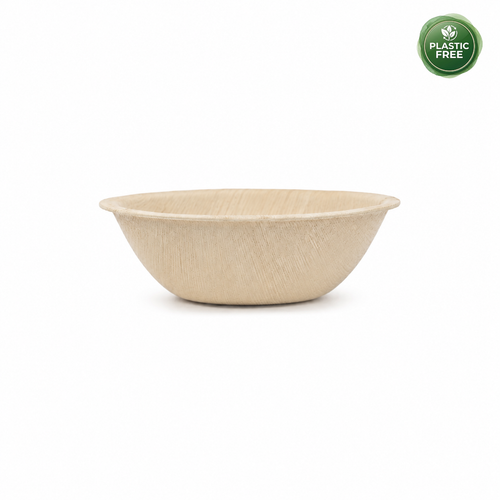 Organic Palm Leaf Round Dipping Bowl – 9 × 9 × 2.5 cm