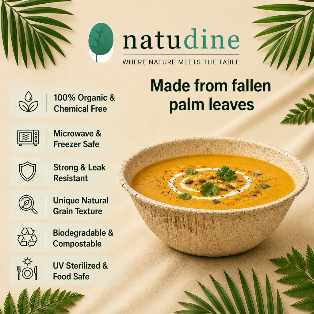 Organic Palm Leaf Round Sauce Bowl – 7 × 7 × 2.5 cm