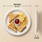 Milieuvriendelijk Bagasse Rond Bord - 25 cm