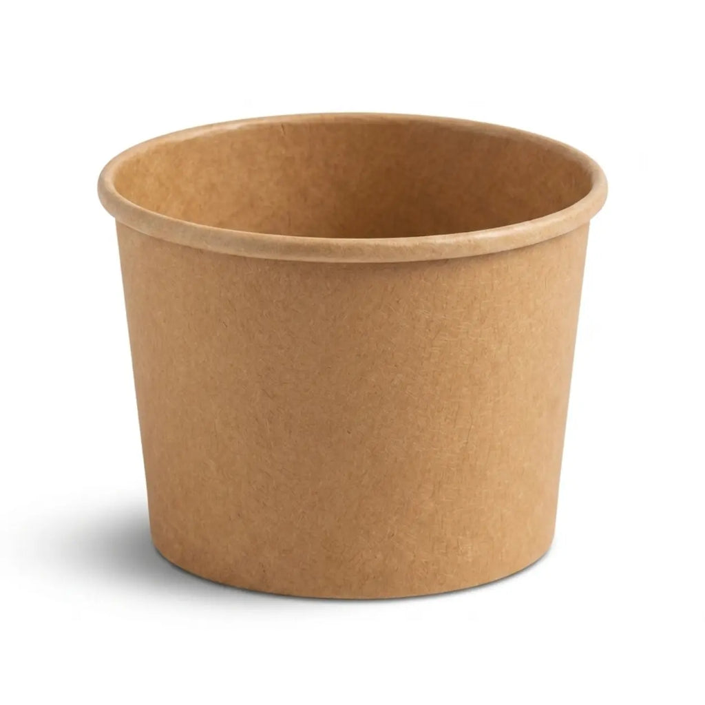 Milieuvriendelijke 16oz Wegwerp Bruine Kraftpapieren Soepbeker – 475ml | 11,5 x 9,3 x 7,9 cm
