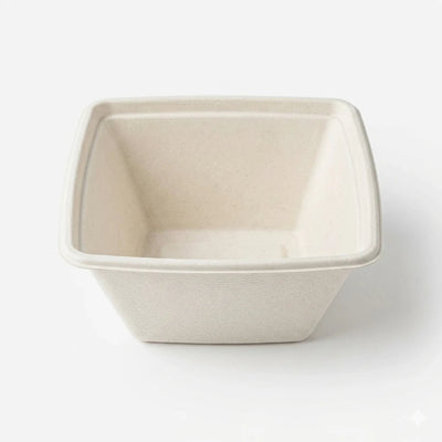 Milieuvriendelijke 500 ml (18 oz) Vierkante Bagasse Kom – 13 × 13 × 6,8 cm
