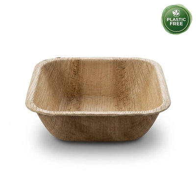 Organisch Palmblad Vierkante Diepe Kom – 15 × 15 × 4,5 cm