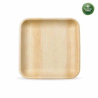 Organic Palm Square Plate - 25 cm