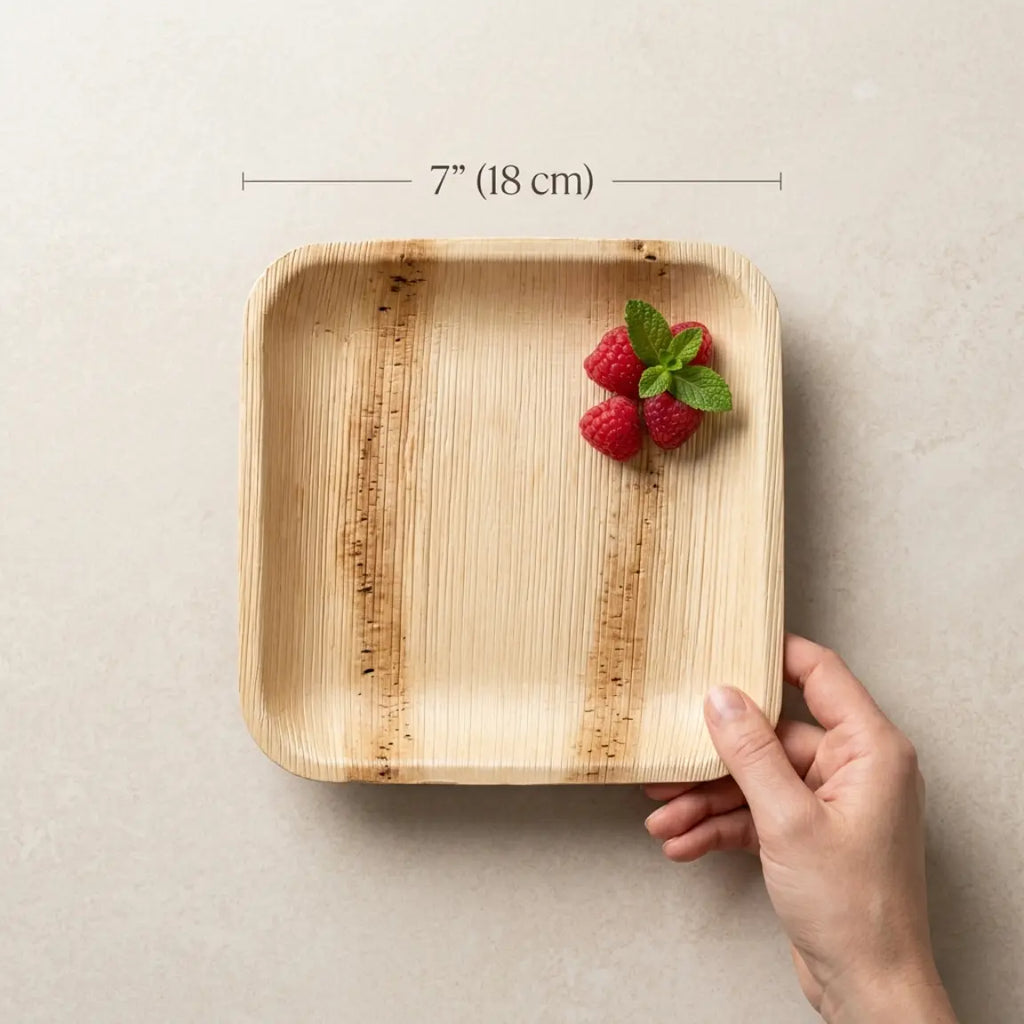 Organisch Palm Vierkant Bord - 18 cm