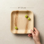 Organic Palm Square Plate - 25 cm