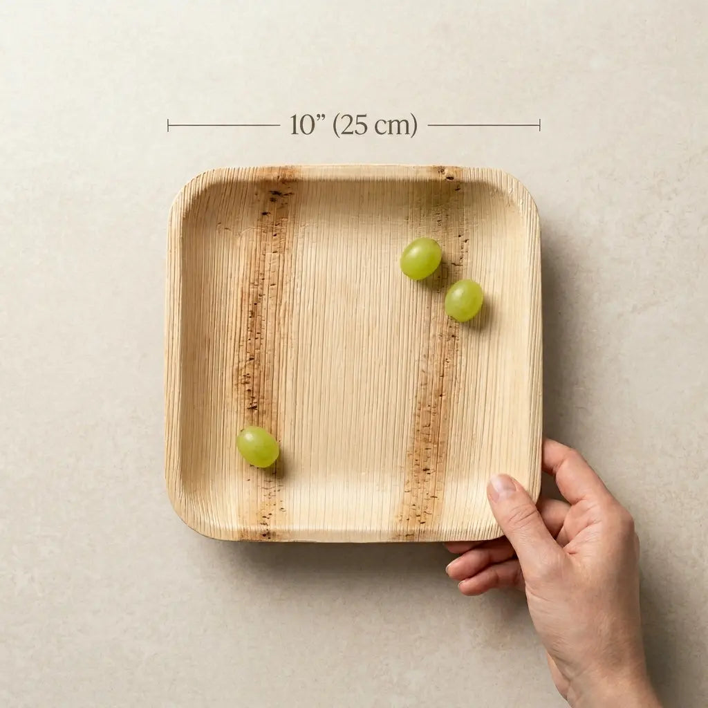 Organic Palm Square Plate - 25 cm