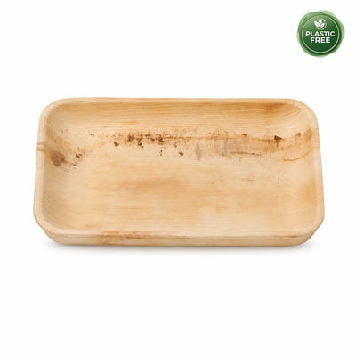 Organisch Palmblad Rechthoekig Bord - 16 x 24 x 2,5 cm