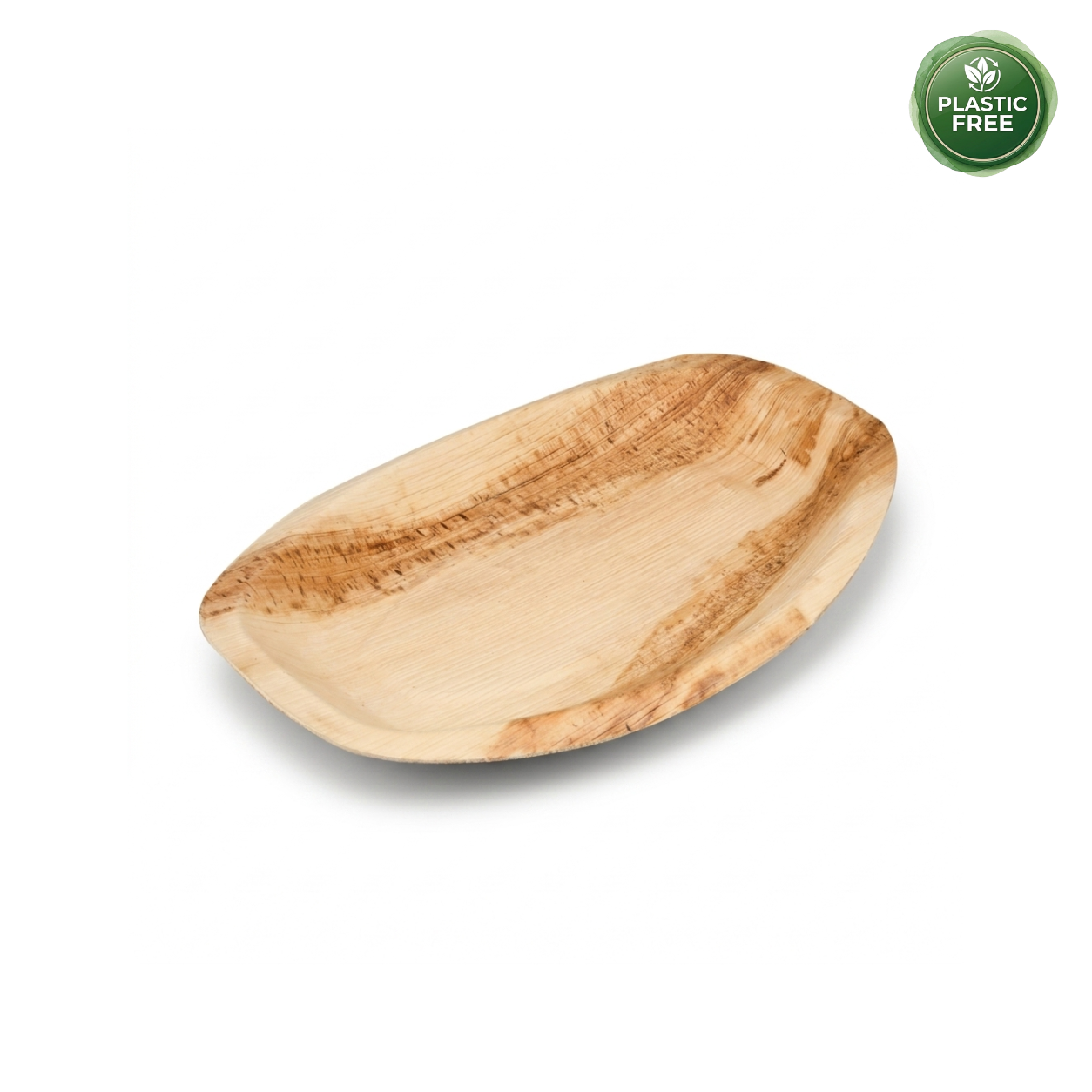 Organic Palm Leaf Oval Platter - 30 x 20 x 2.5 cm (Small)