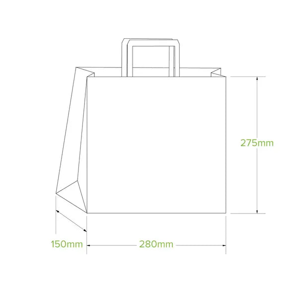 280x150x275mm Small Flat Handle Kraft Paper Bags